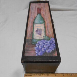 VINTAGE WOODEN MERLOT WINE BOX w/ HANDLE CLASP CLOSURE 🍇